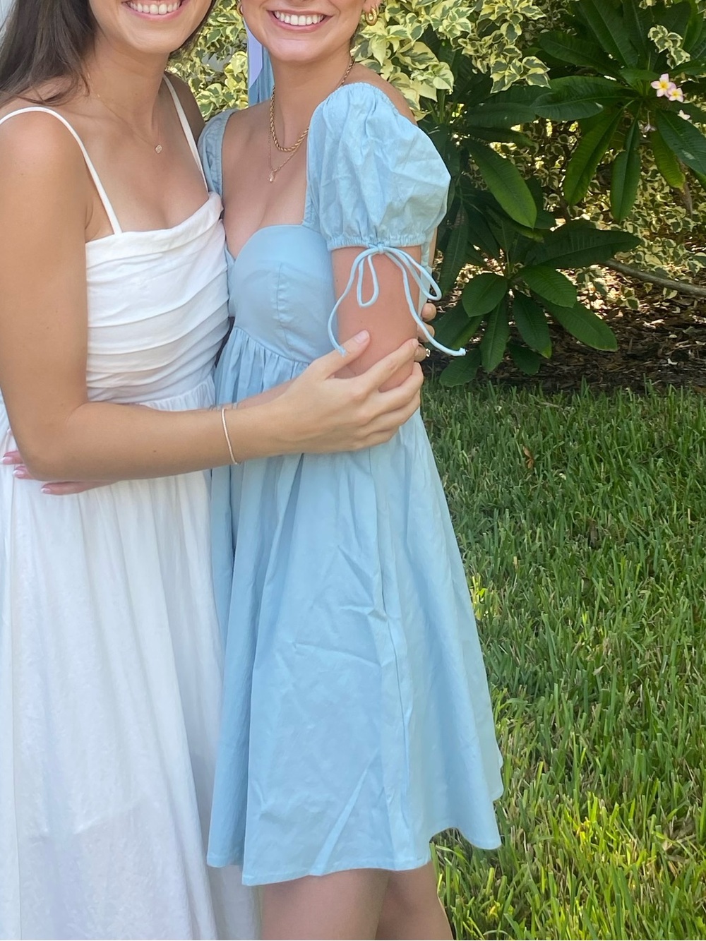 Abercrombie Light Blue Puff Sleeve Babydoll Mini Dress